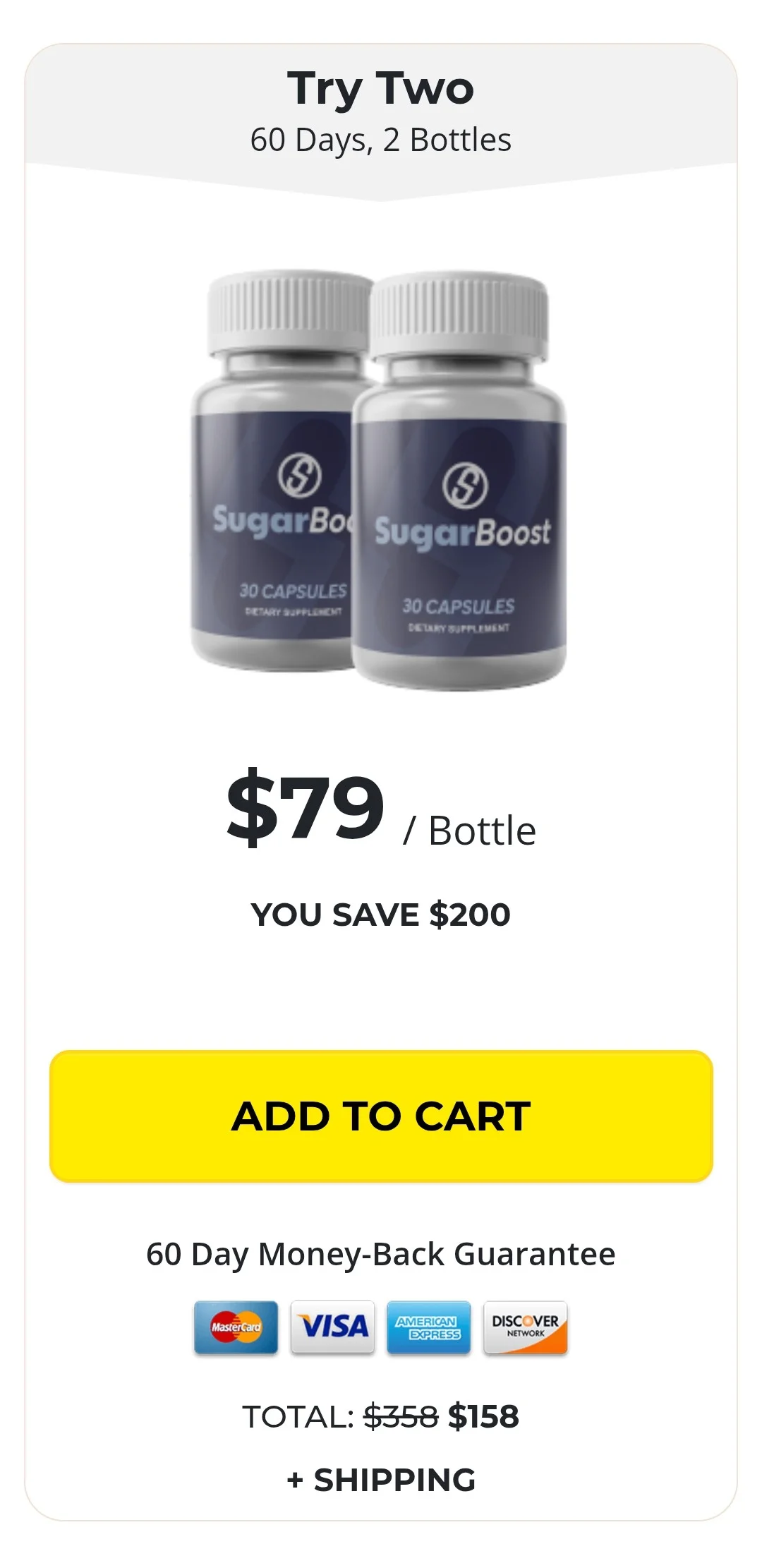 SugarBoost™ 2 bottles pricing